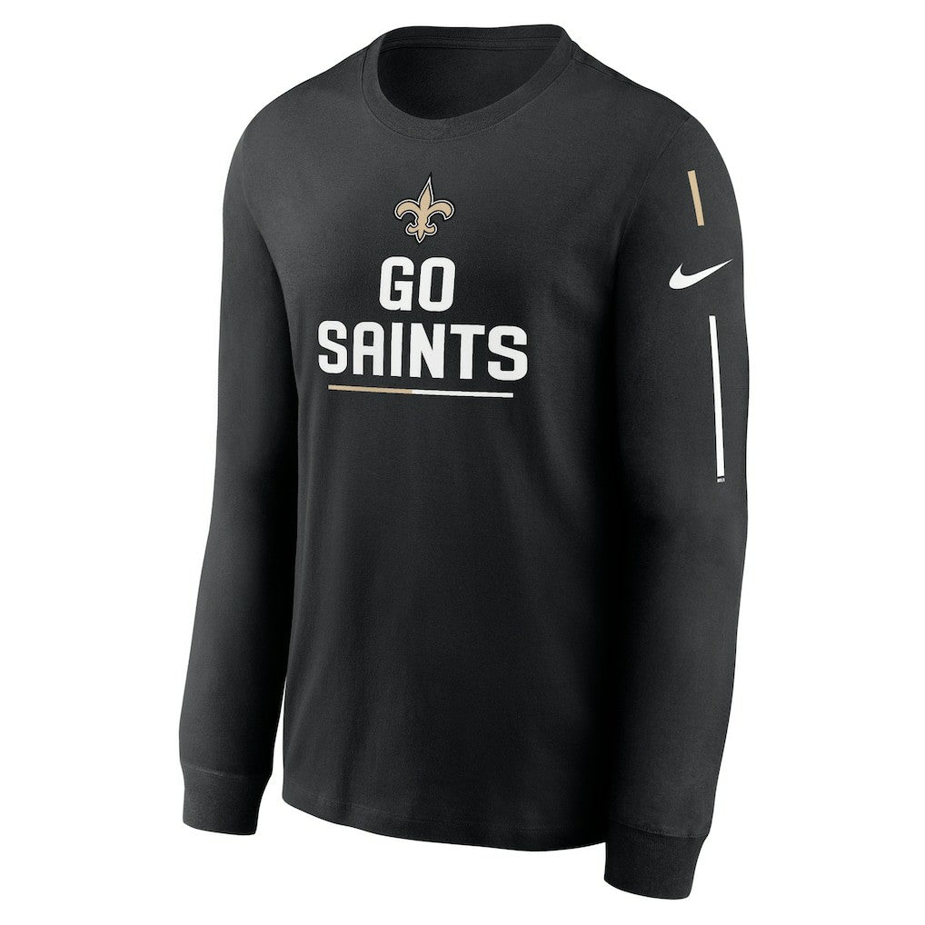 New Orleans Saints Team Slogan Long Sleeve T-Shirt Black