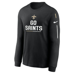 New Orleans Saints Team Slogan Long Sleeve T-Shirt Black