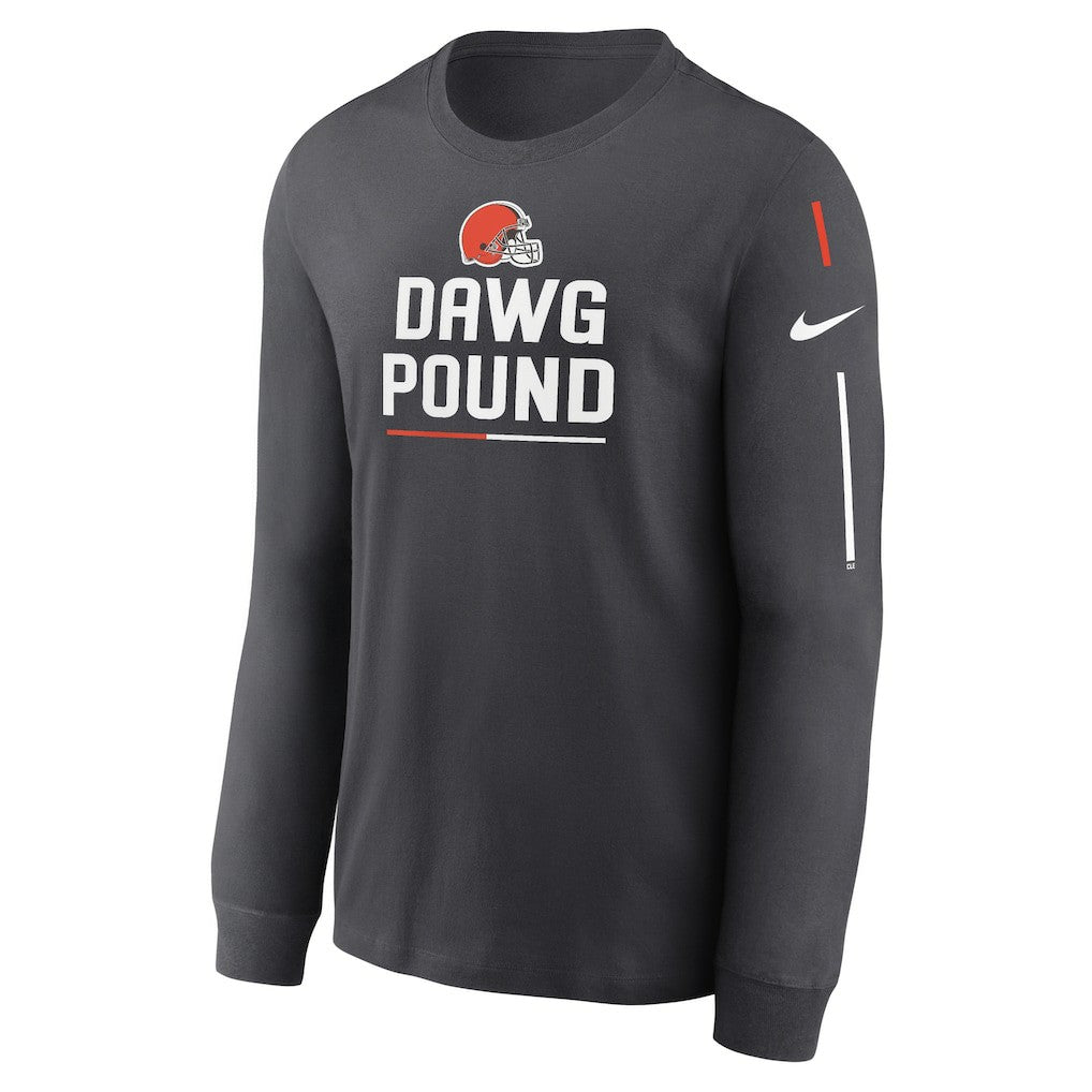 Cleveland Browns Team Slogan Long Sleeve T-Shirt Anthracite