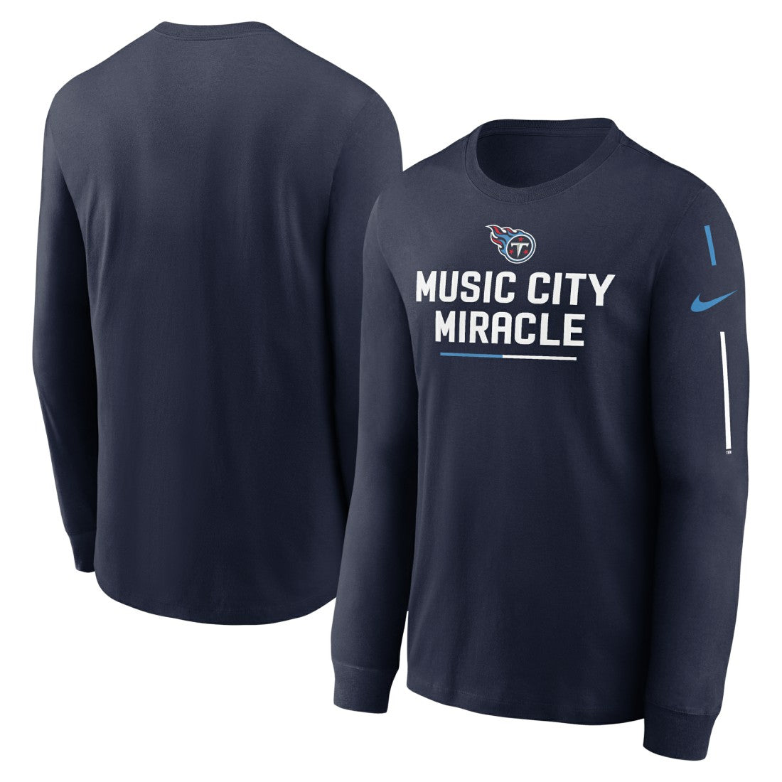 Tennessee Titans Team Slogan Long Sleeve T-Shirt Navy