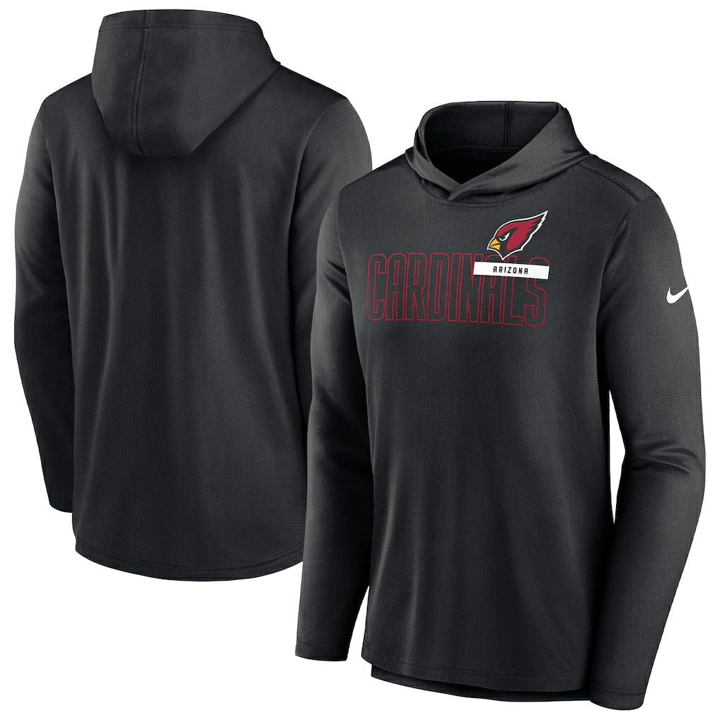 Arizona Cardinals Lightweight Performance Hooded Long Sleeve T-Shirt Black