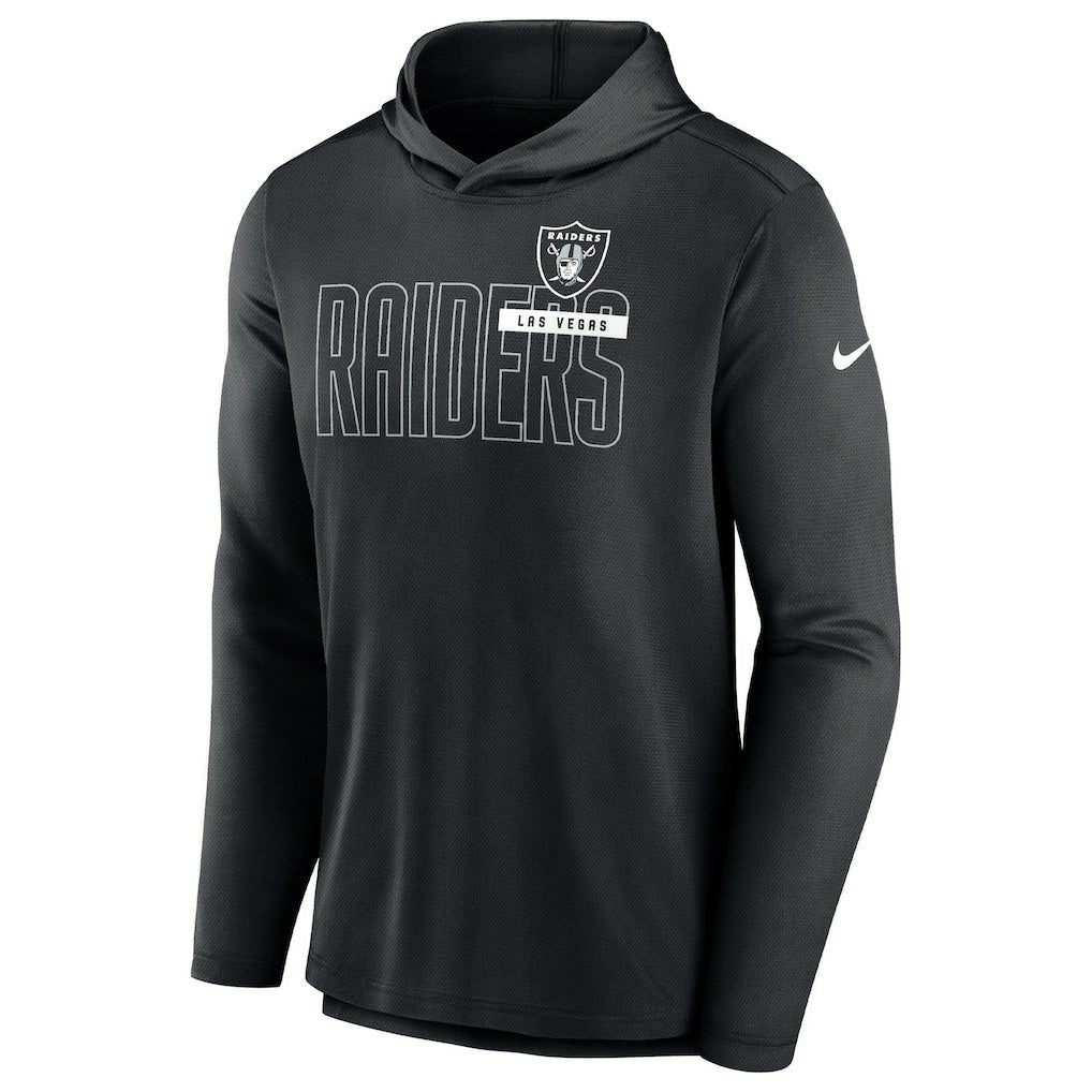 Las Vegas Raiders Lightweight Performance Hooded Long Sleeve T-Shirt Black
