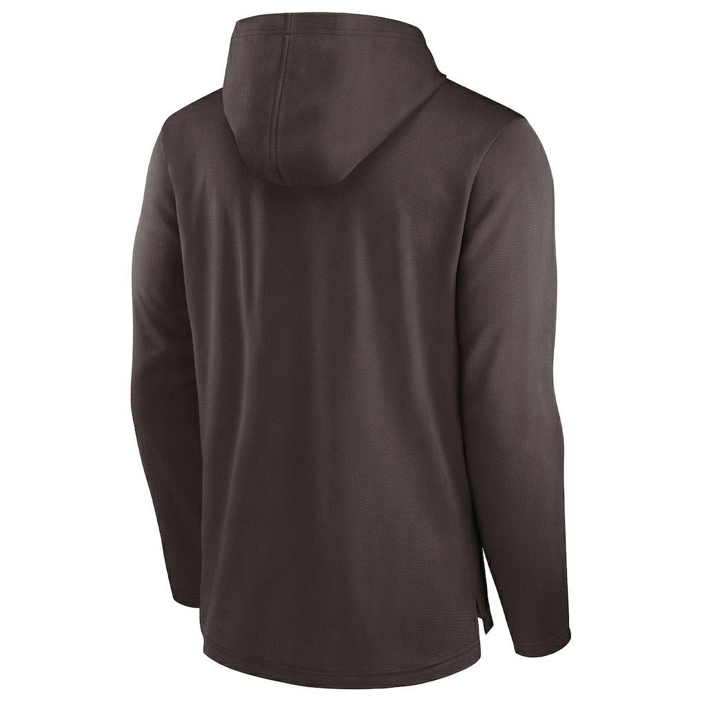 Cleveland Browns Lightweight Performance Hooded Long Sleeve T-Shirt Brown