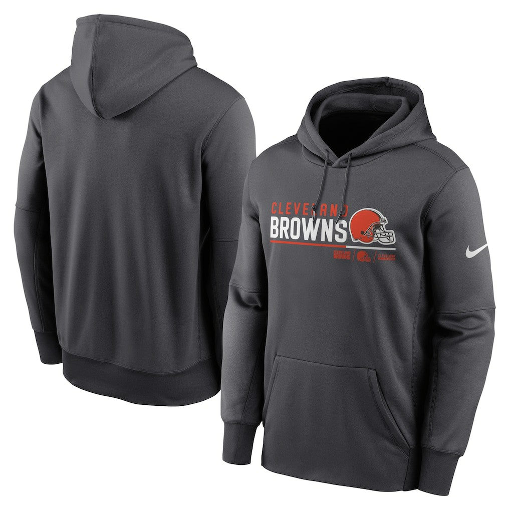 Cleveland Browns Prime Logo Name Split Pullover Hoodie Anthracite