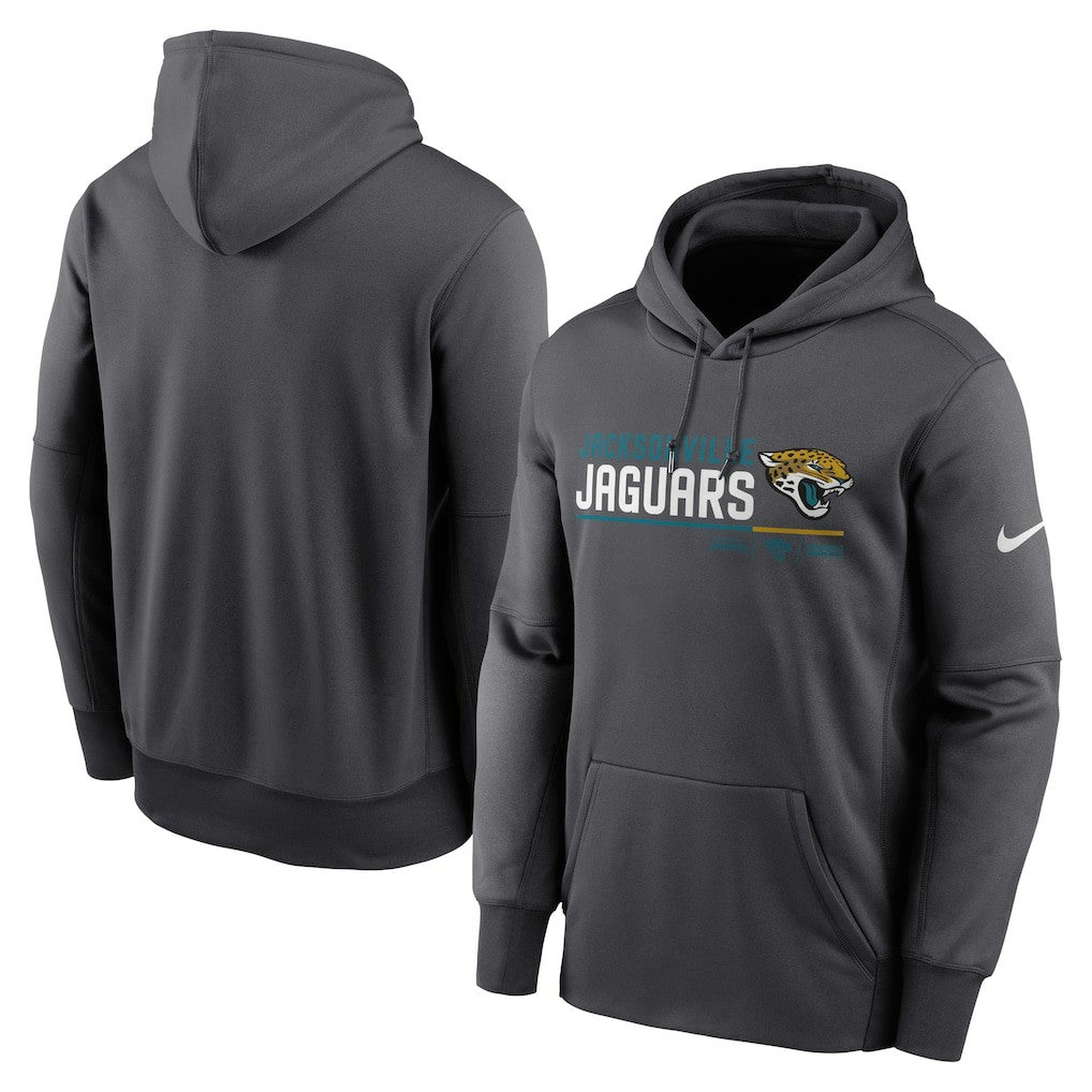 Jacksonville Jaguars Prime Logo Name Split Pullover Hoodie Anthracite