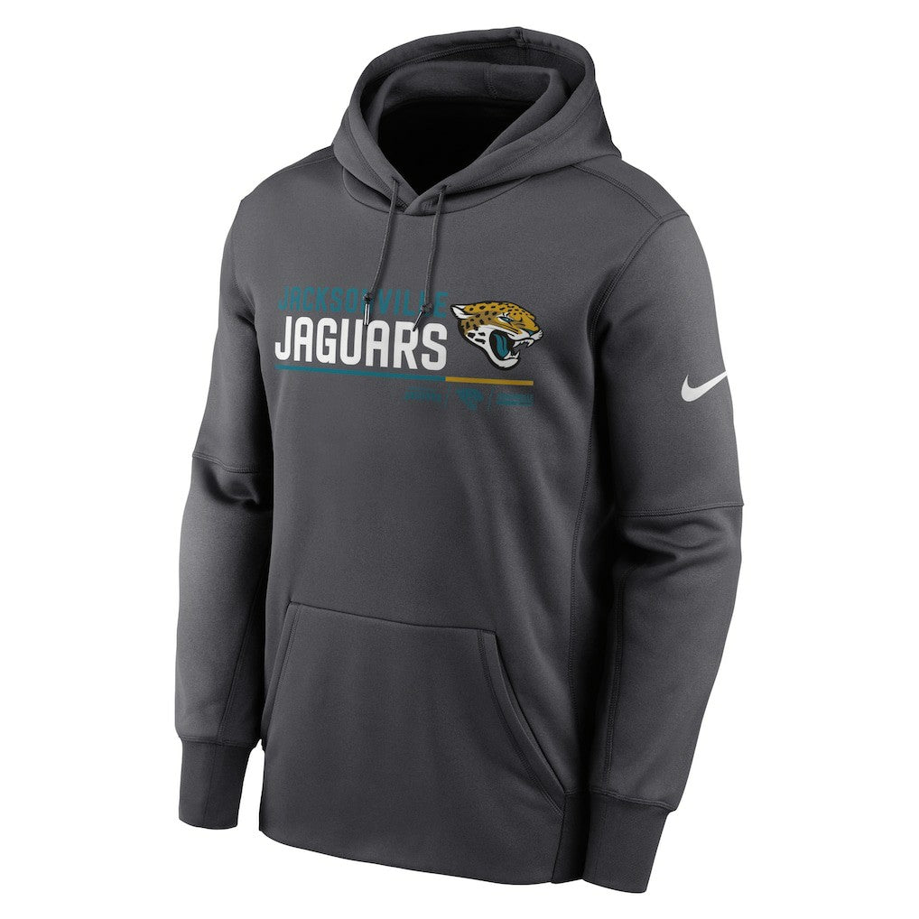 Jacksonville Jaguars Prime Logo Name Split Pullover Hoodie Anthracite