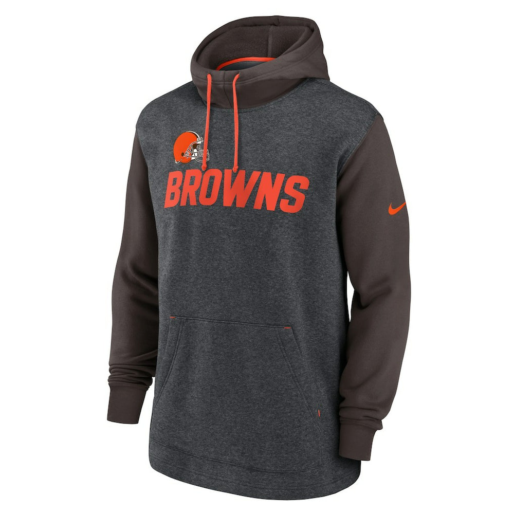 Cleveland Browns Surrey Legacy Pullover Hoodie Heathered Charcoal/Brown