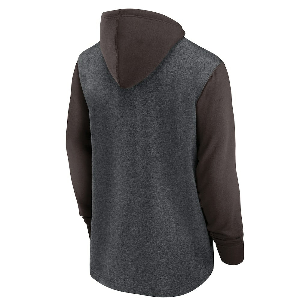 Cleveland Browns Surrey Legacy Pullover Hoodie Heathered Charcoal/Brown
