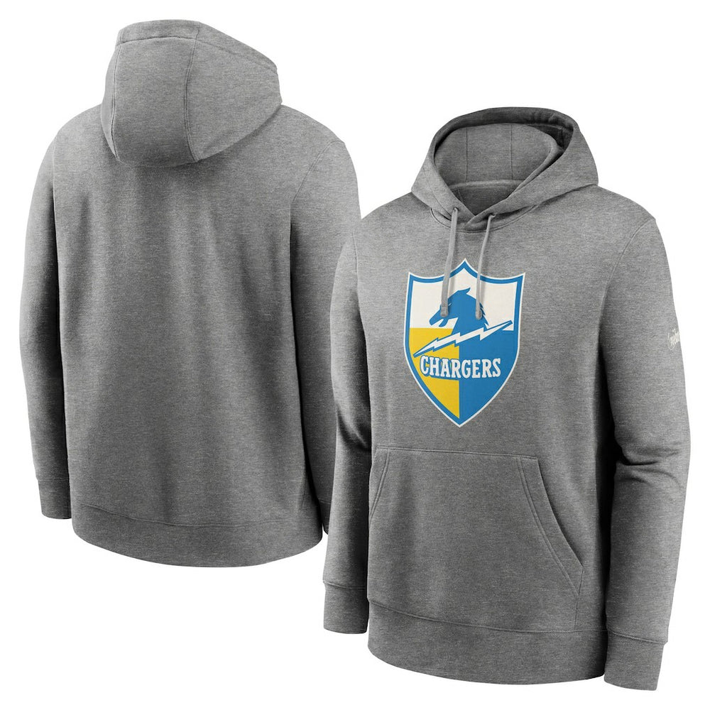 Los Angeles Chargers Rewind Club Fleece Pullover Hoodie Heathered Gray