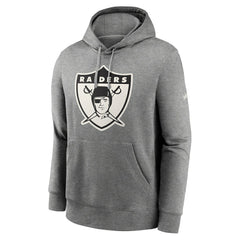 Oakland Raiders Rewind Club Fleece Pullover Hoodie Heathered Gray