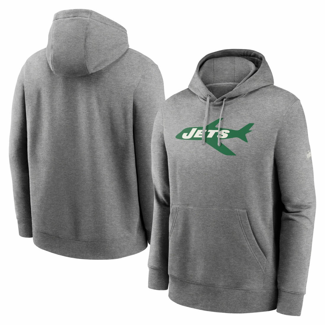 New York Jets Rewind Club Fleece Pullover Hoodie Heathered Gray