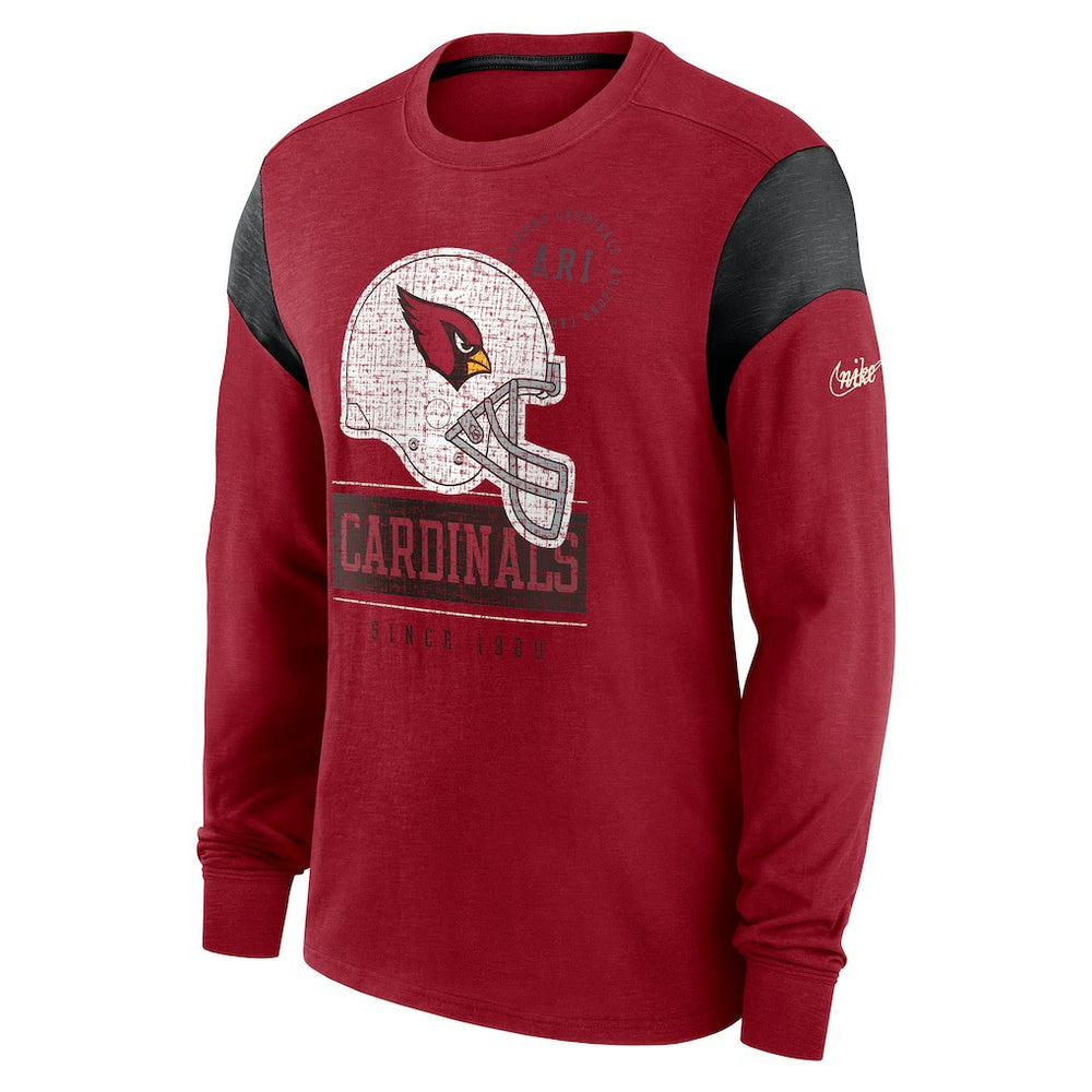 Arizona Cardinals Rewind Playback Helmet Long Sleeve T-Shirt Cardinal