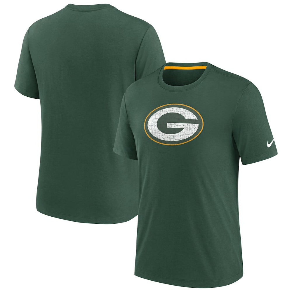 Green Bay Packers Rewind Playback Logo Tri-Blend T-Shirt Green