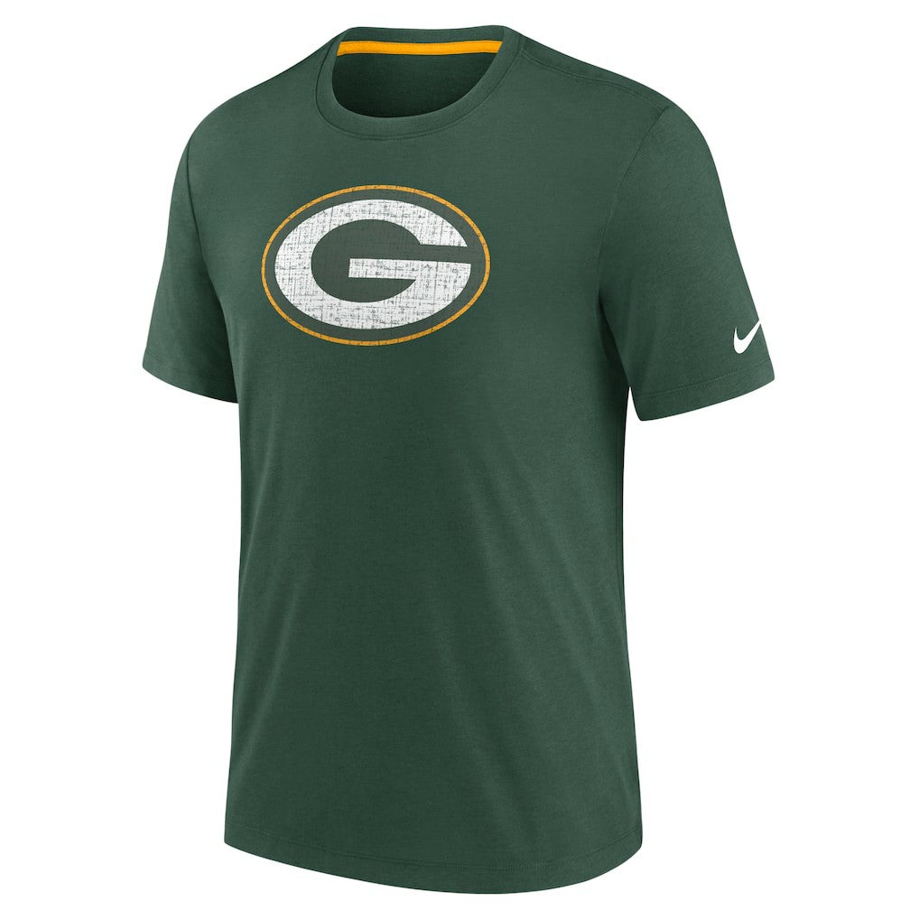 Green Bay Packers Rewind Playback Logo Tri-Blend T-Shirt Green