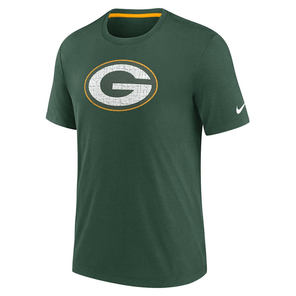 Green Bay Packers Rewind Playback Logo Tri-Blend T-Shirt Green