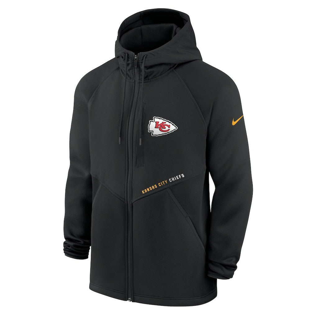 Kansas City Chiefs Spacer Raglan Performance Full-Zip Hoodie Black