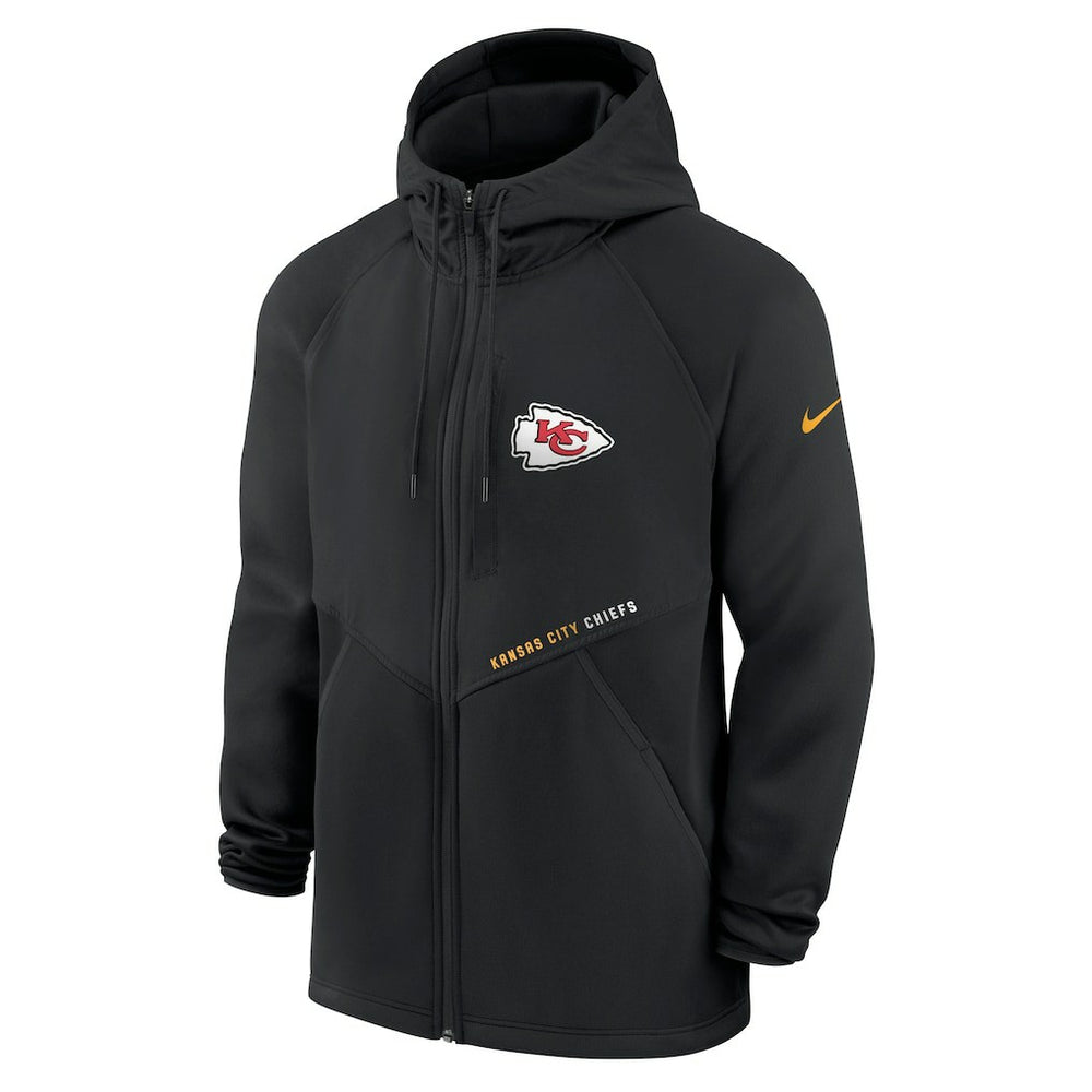 Kansas City Chiefs Spacer Raglan Performance Full-Zip Hoodie Black