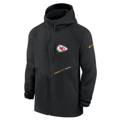 Kansas City Chiefs Spacer Raglan Performance Full-Zip Hoodie Black