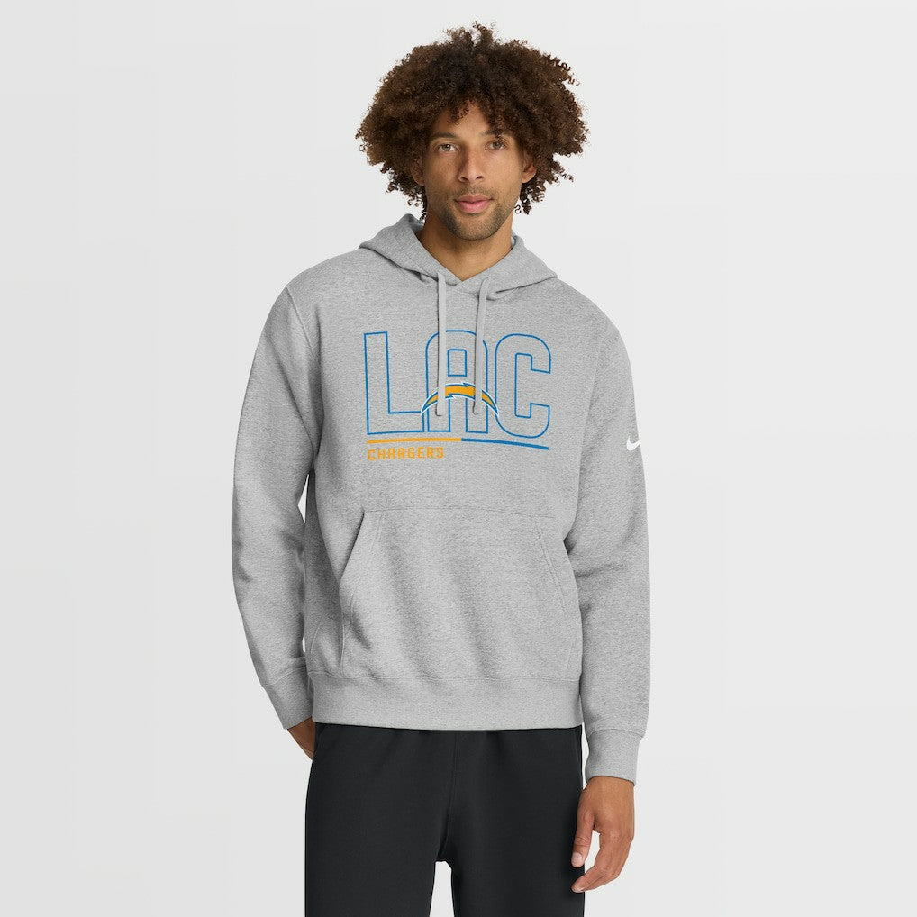 Los Angeles Chargers City Code Club Fleece Pullover Hoodie Heathered Gray