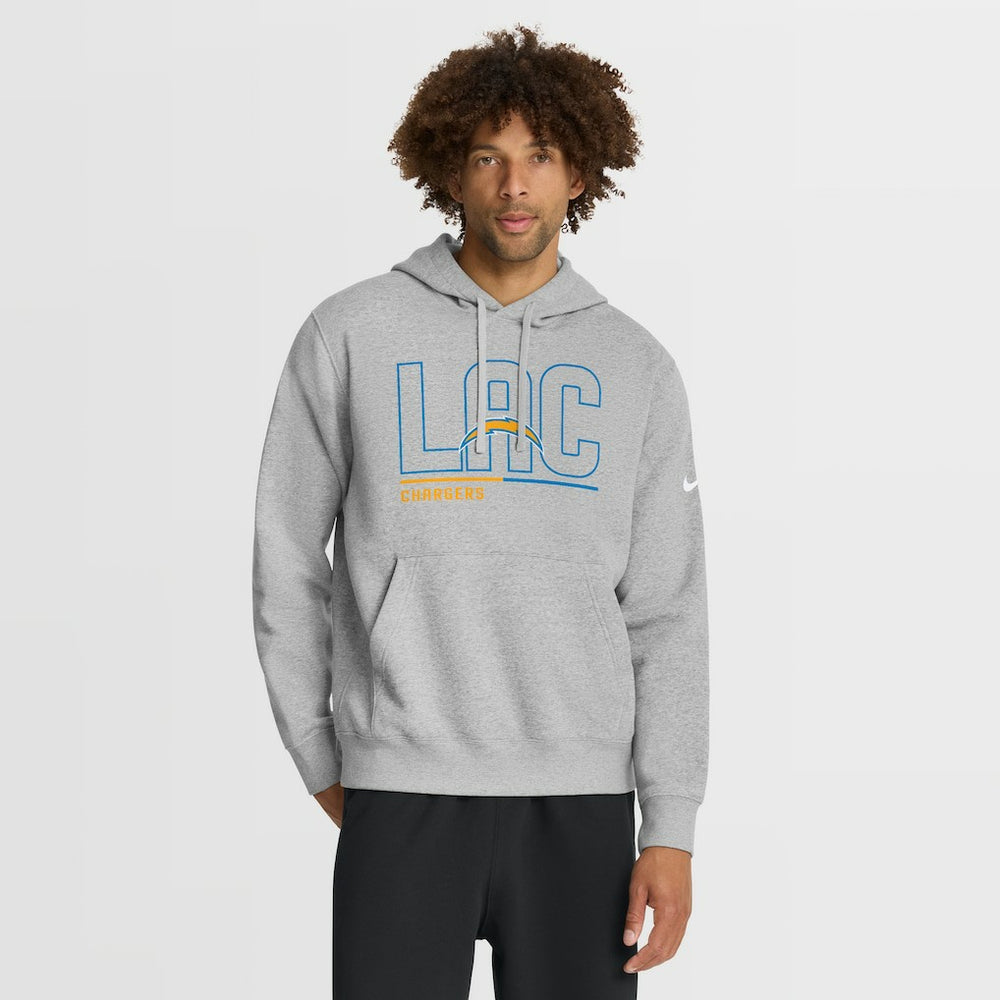 Los Angeles Chargers City Code Club Fleece Pullover Hoodie Heathered Gray