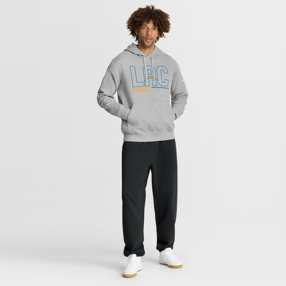 Los Angeles Chargers City Code Club Fleece Pullover Hoodie Heathered Gray