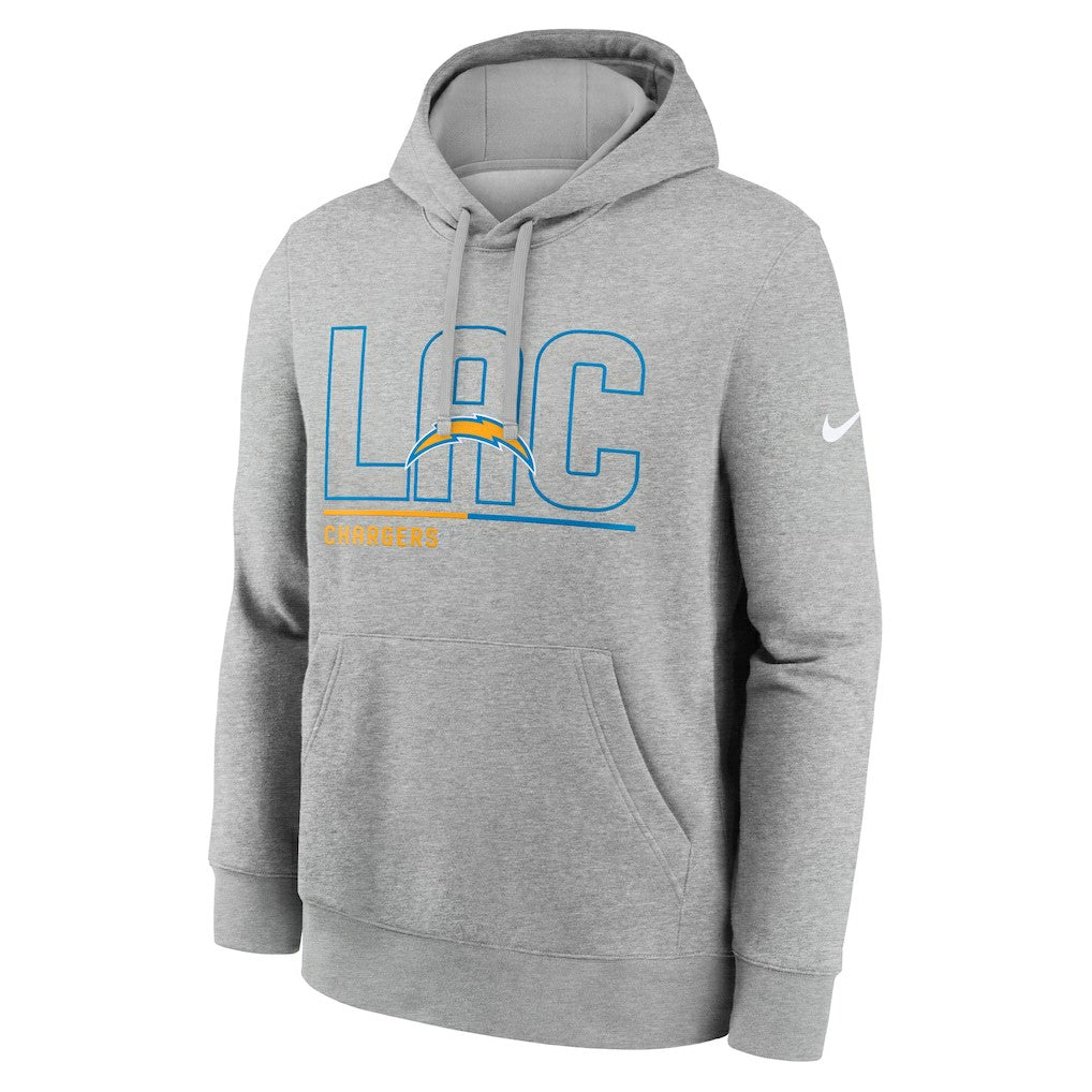 Los Angeles Chargers City Code Club Fleece Pullover Hoodie Heathered Gray