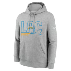 Los Angeles Chargers City Code Club Fleece Pullover Hoodie Heathered Gray