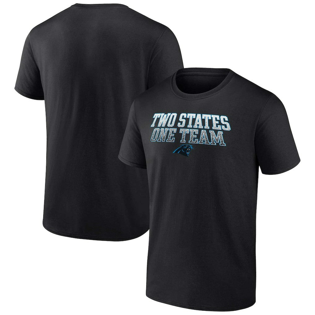 Carolina Panthers Big & Tall Two States One Team Statement T-Shirt Black