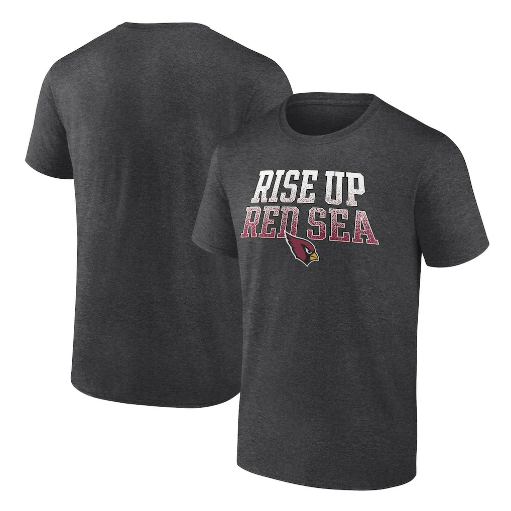 Arizona Cardinals Big & Tall Rise Up Red Sea Statement T-Shirt Heathered Charcoal