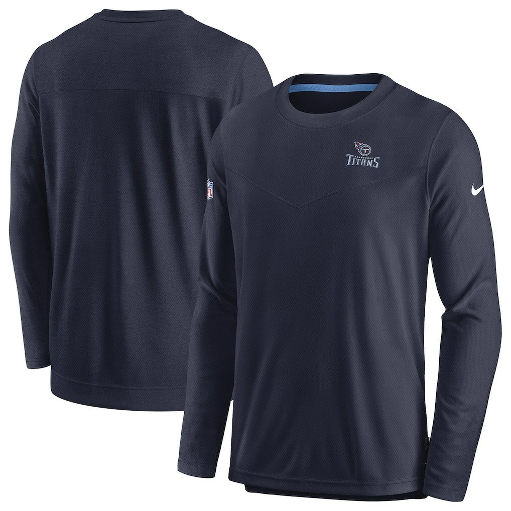 Tennessee Titans Sideline Lockup Performance Pullover Sweatshirt Navy