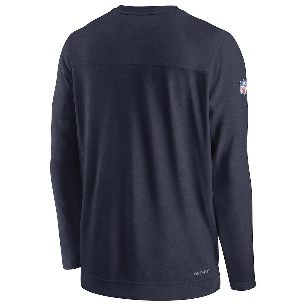 Tennessee Titans Sideline Lockup Performance Pullover Sweatshirt Navy