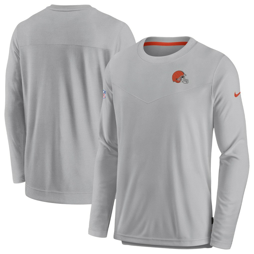 Cleveland Browns Sideline Lockup Performance Pullover Sweatshirt Gray