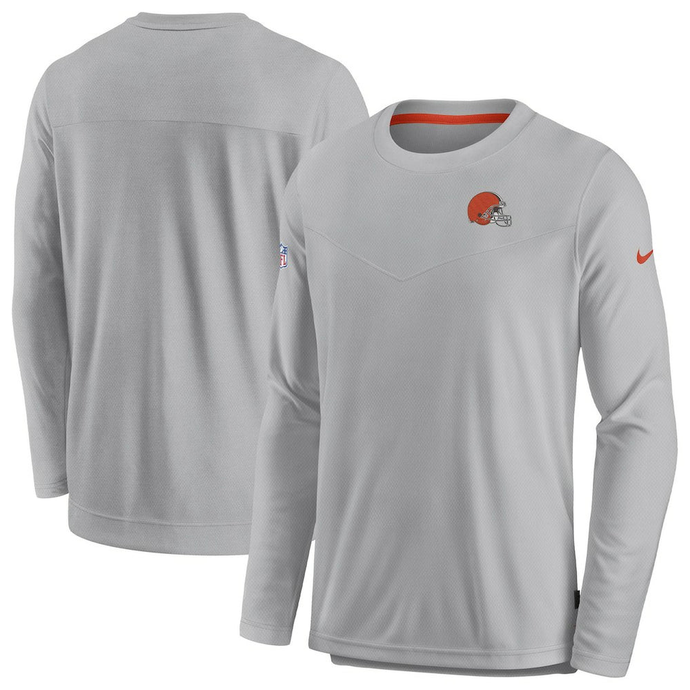 Cleveland Browns Sideline Lockup Performance Pullover Sweatshirt Gray