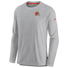 Cleveland Browns Sideline Lockup Performance Pullover Sweatshirt Gray