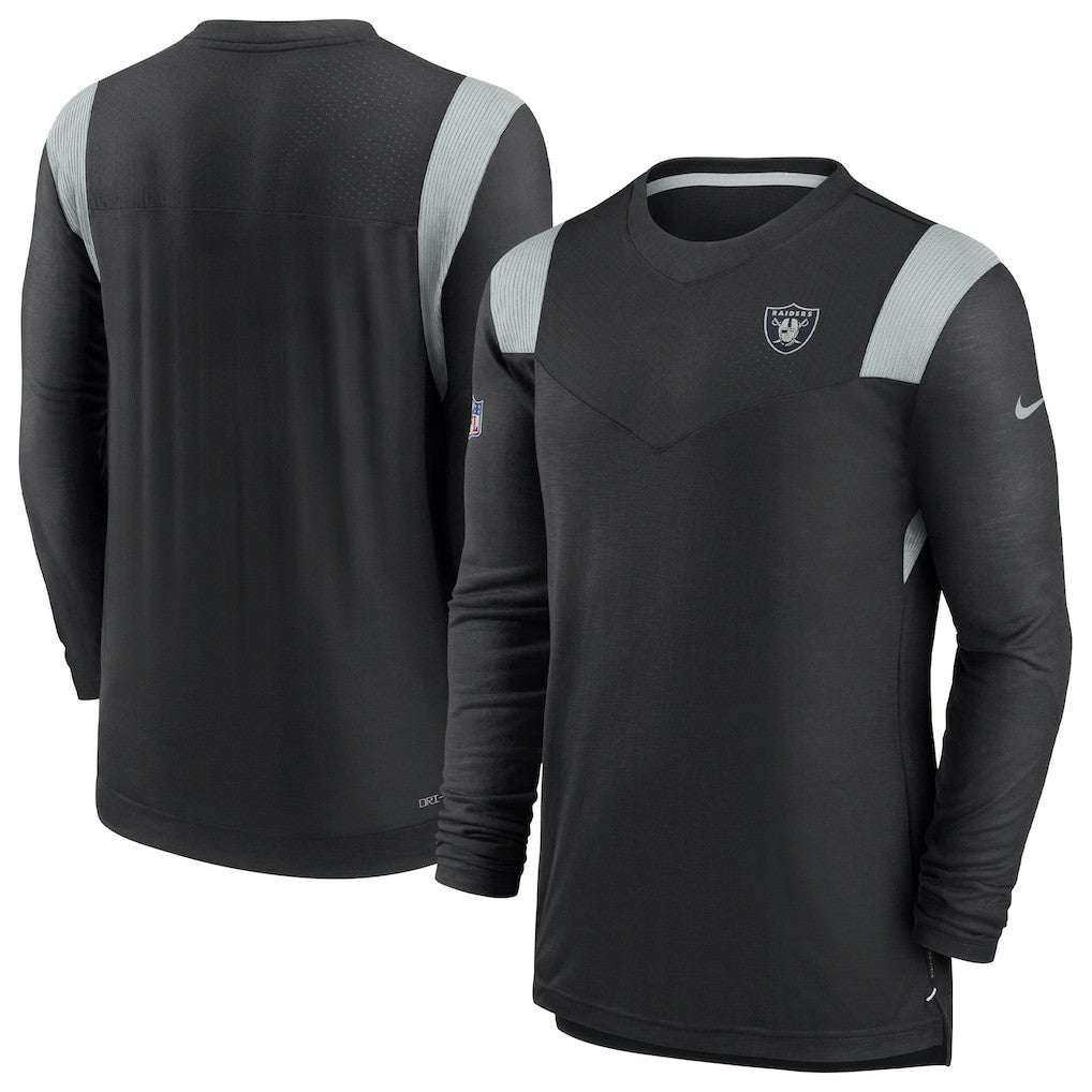 Las Vegas Raiders Sideline Tonal Logo Performance Player Long Sleeve T-Shirt Black
