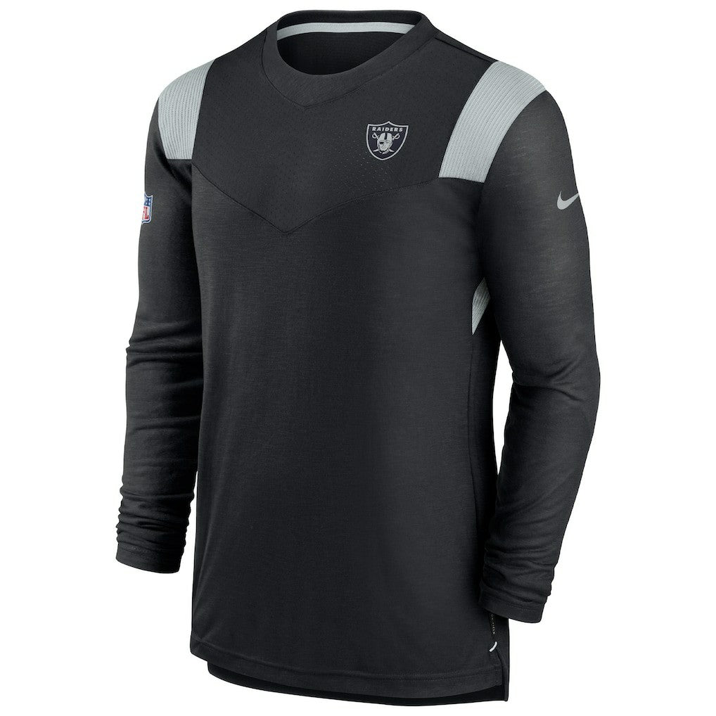 Las Vegas Raiders Sideline Tonal Logo Performance Player Long Sleeve T-Shirt Black