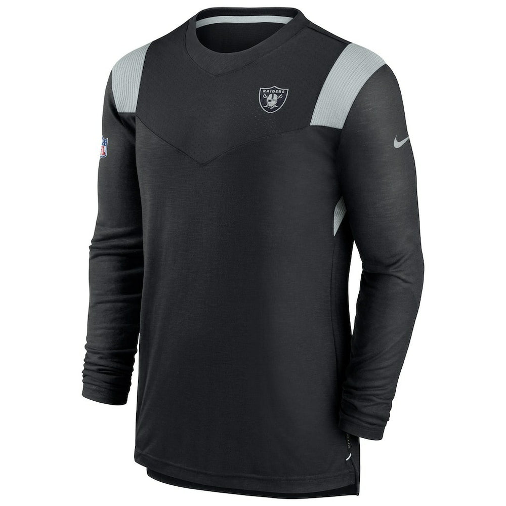 Las Vegas Raiders Sideline Tonal Logo Performance Player Long Sleeve T-Shirt Black