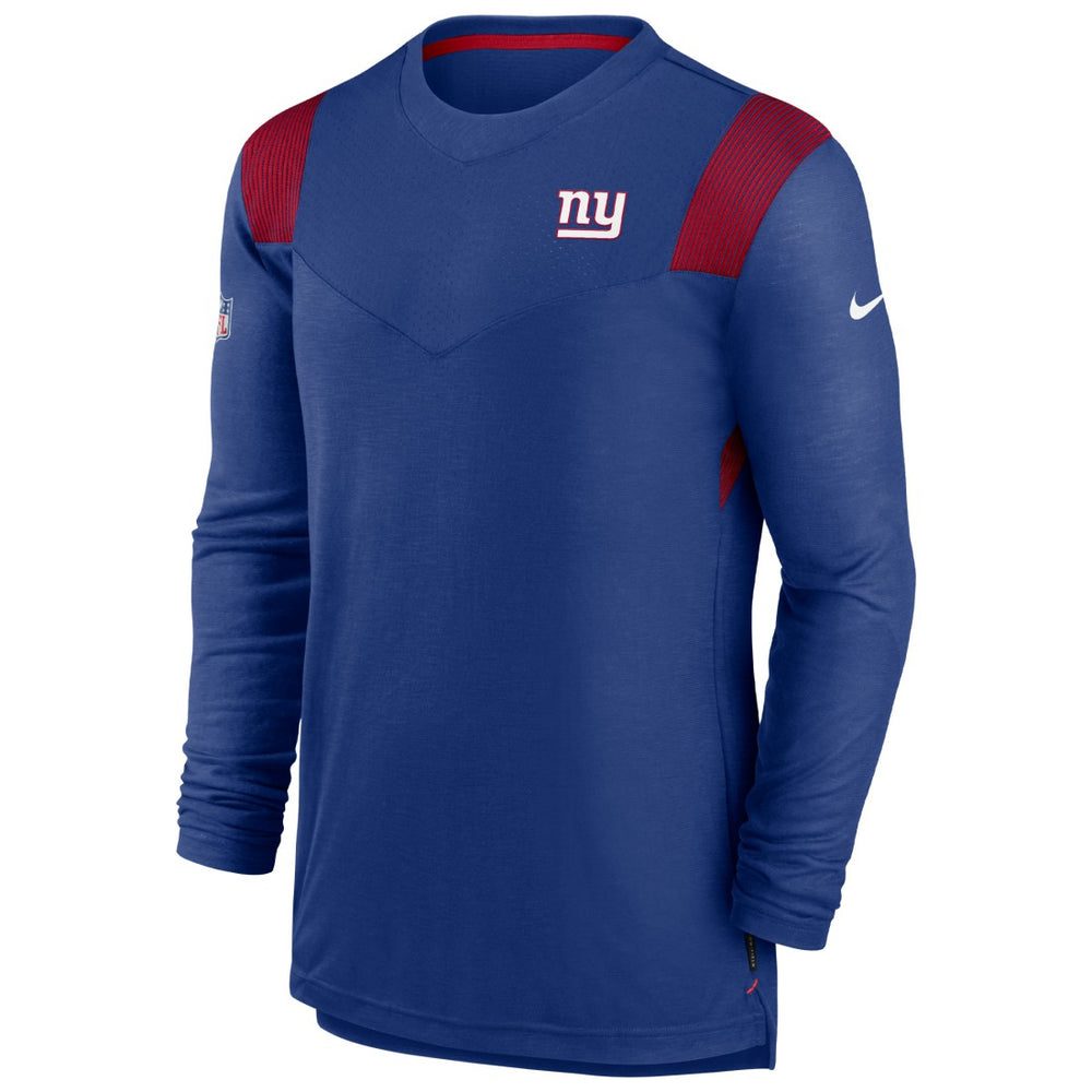 New York Giants Sideline Tonal Logo Performance Player Long Sleeve T-Shirt Royal