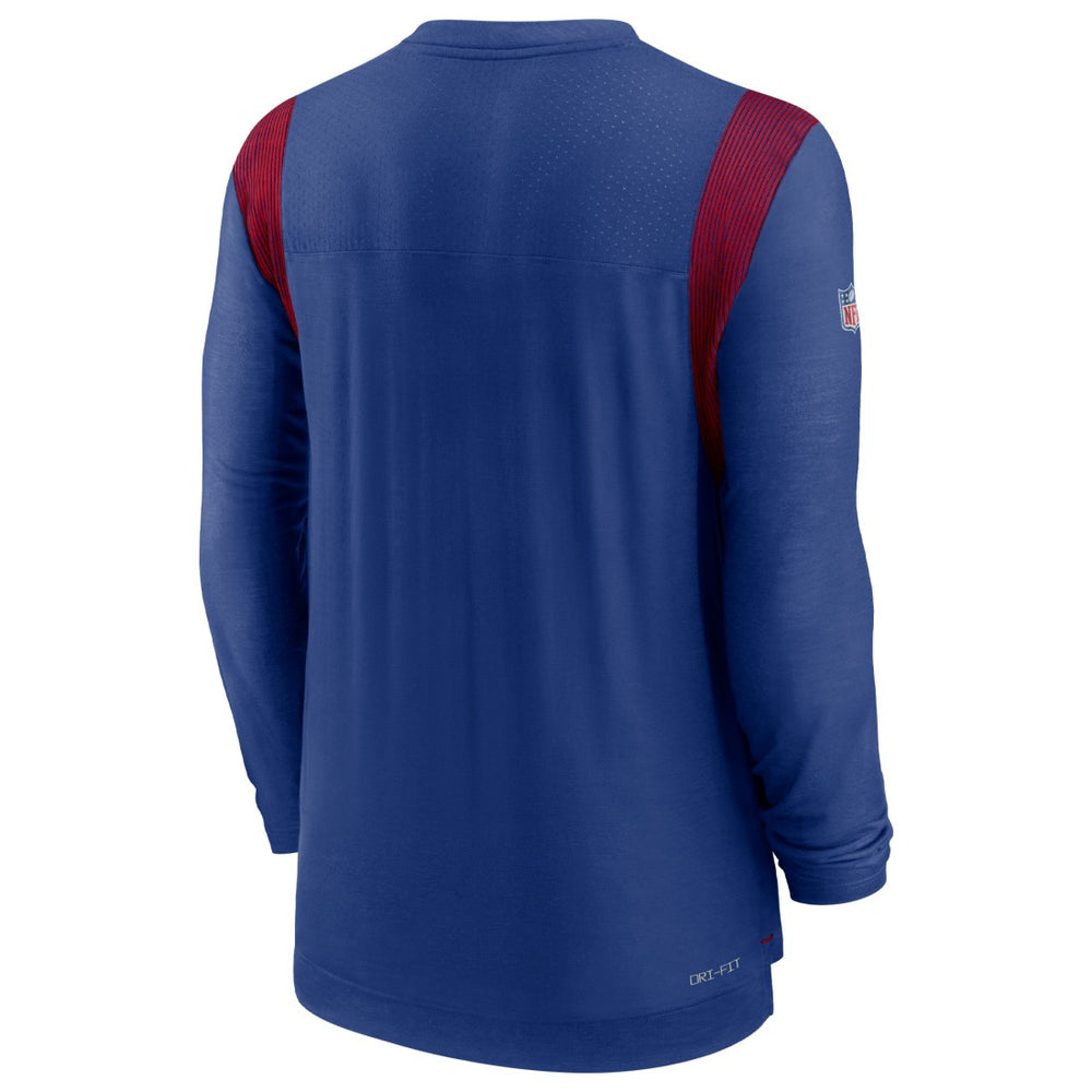 New York Giants Sideline Tonal Logo Performance Player Long Sleeve T-Shirt Royal