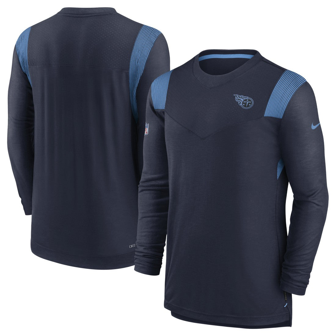 Tennessee Titans Sideline Tonal Logo Performance Player Long Sleeve T-Shirt Navy