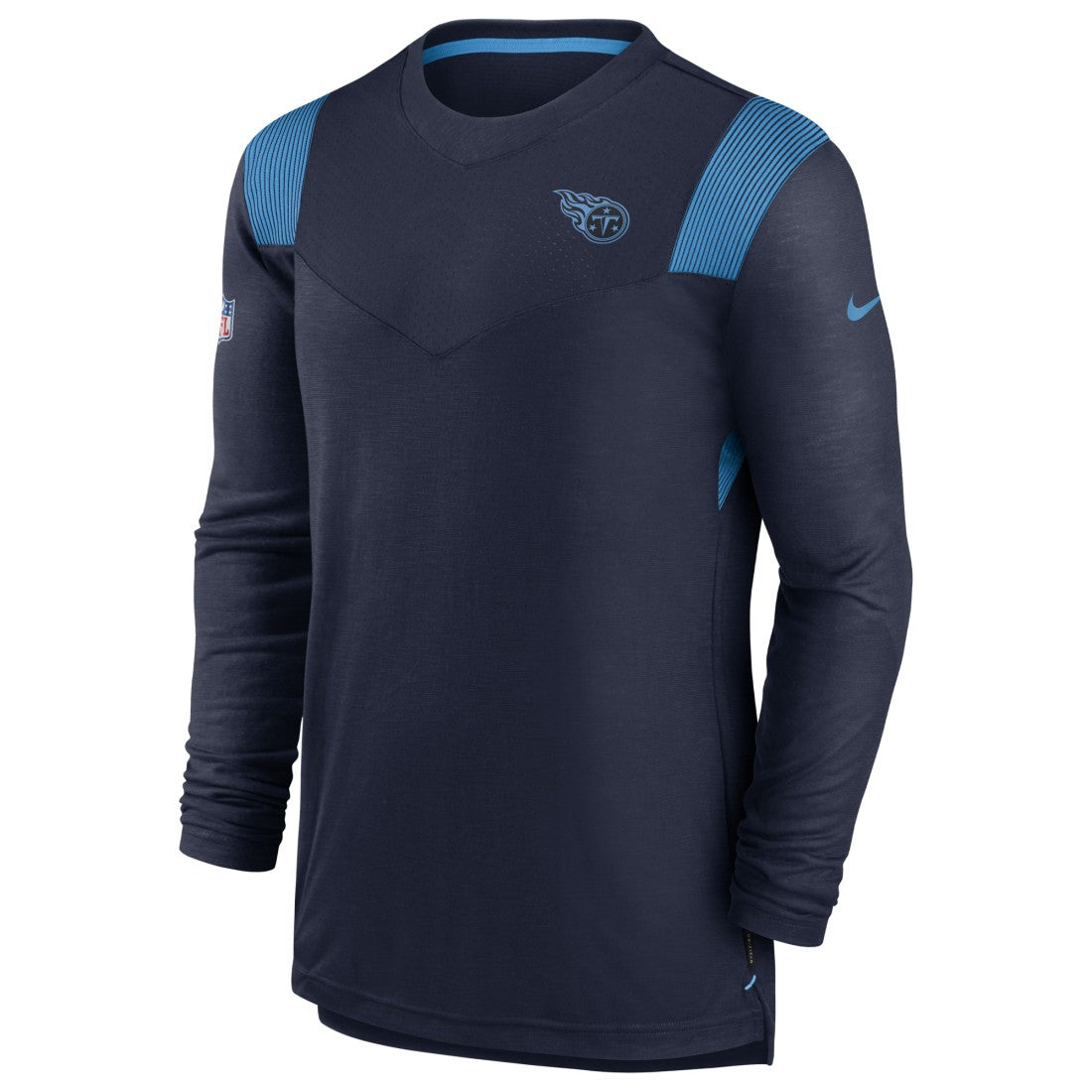 Tennessee Titans Sideline Tonal Logo Performance Player Long Sleeve T-Shirt Navy