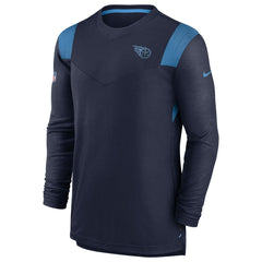 Tennessee Titans Sideline Tonal Logo Performance Player Long Sleeve T-Shirt Navy