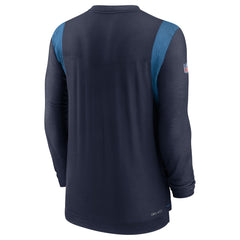 Tennessee Titans Sideline Tonal Logo Performance Player Long Sleeve T-Shirt Navy