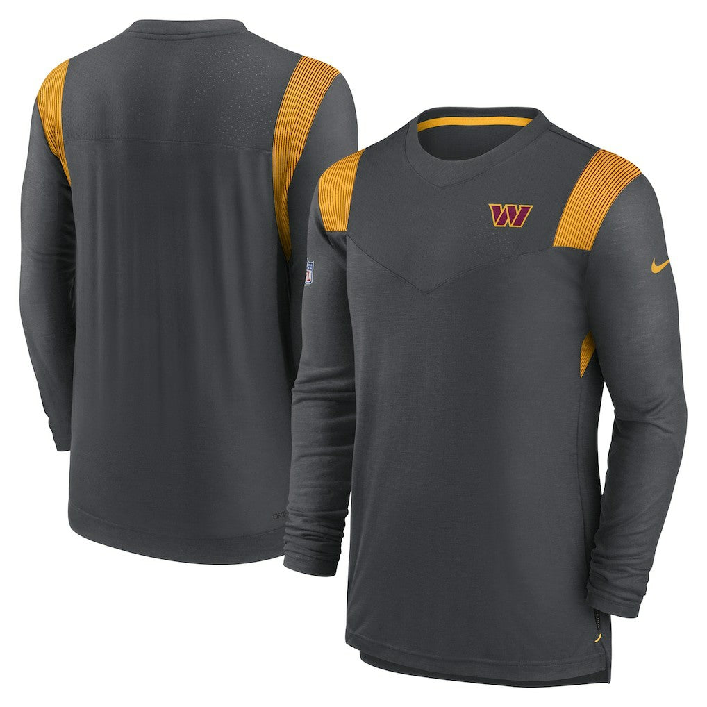 Washington Commanders Sideline Tonal Logo Performance Player Long Sleeve T-Shirt Charcoal