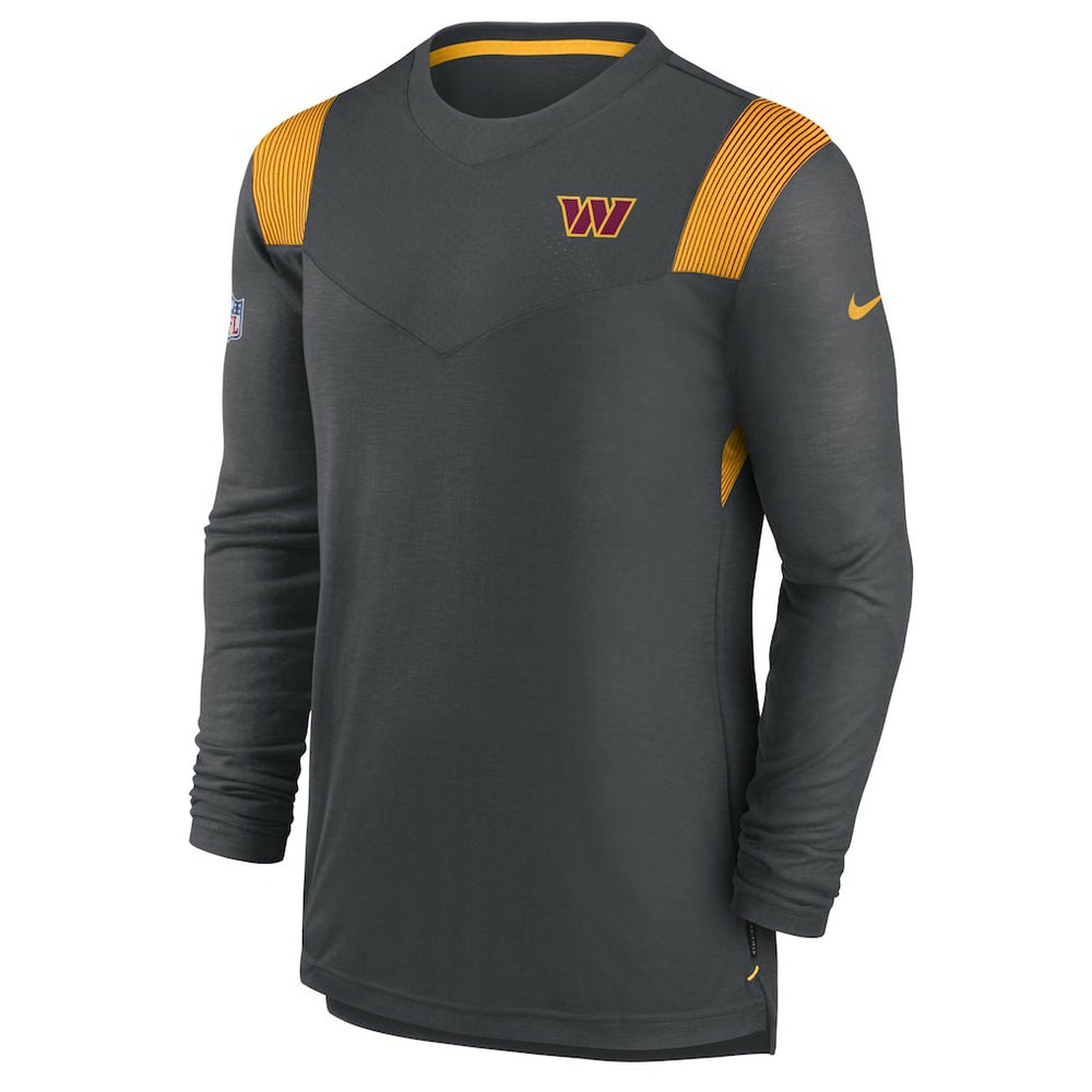 Washington Commanders Sideline Tonal Logo Performance Player Long Sleeve T-Shirt Charcoal