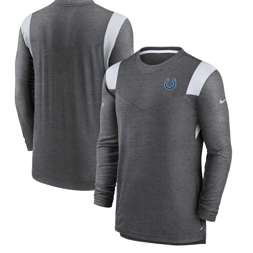 Indianapolis Colts Sideline Tonal Logo Performance Player Long Sleeve T-Shirt Charcoal