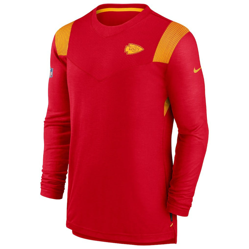 Kansas City Chiefs Sideline Tonal Logo Performance Player Long Sleeve T-Shirt Red