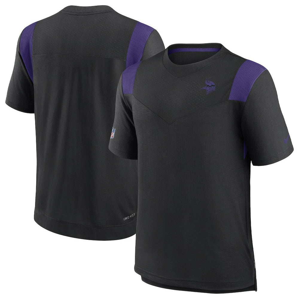 Minnesota Vikings Sideline Tonal Logo Performance Player T-Shirt Black