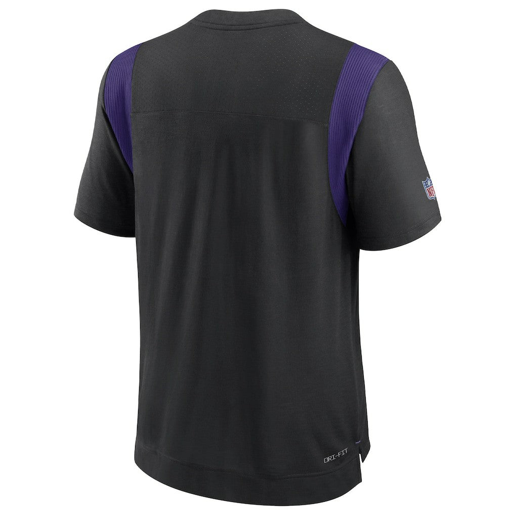 Minnesota Vikings Sideline Tonal Logo Performance Player T-Shirt Black