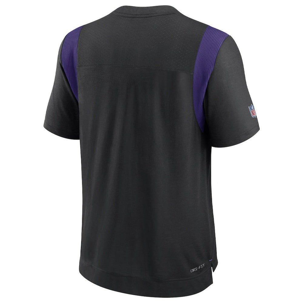Minnesota Vikings Sideline Tonal Logo Performance Player T-Shirt Black